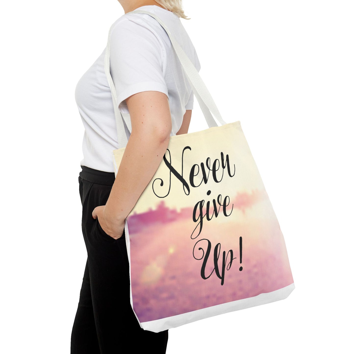 Inspirational Tote Bag - 'Never Give Up' & 'Always Believe in Yourself'