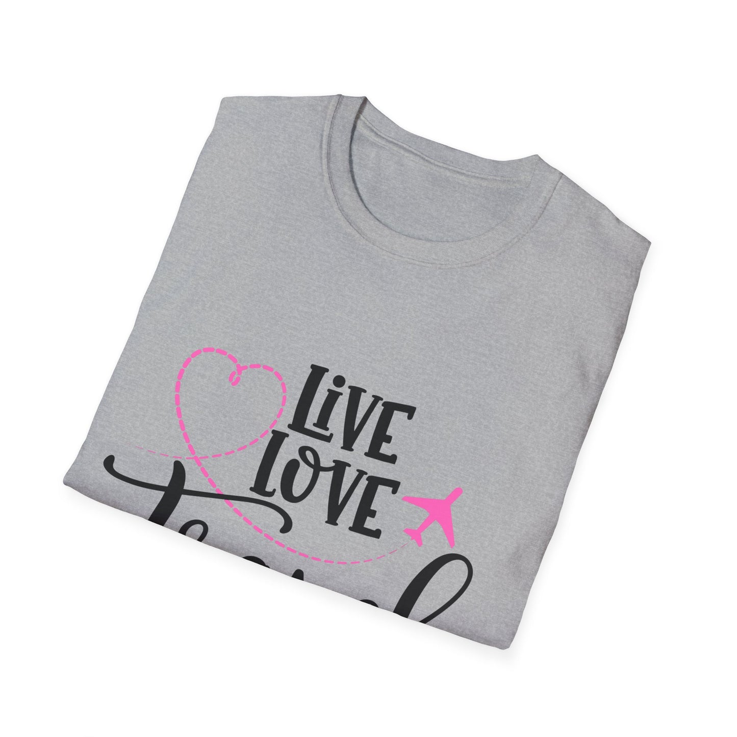 Embrace the Wanderlust: Live Love Travel Unisex Softstyle T-Shirt
