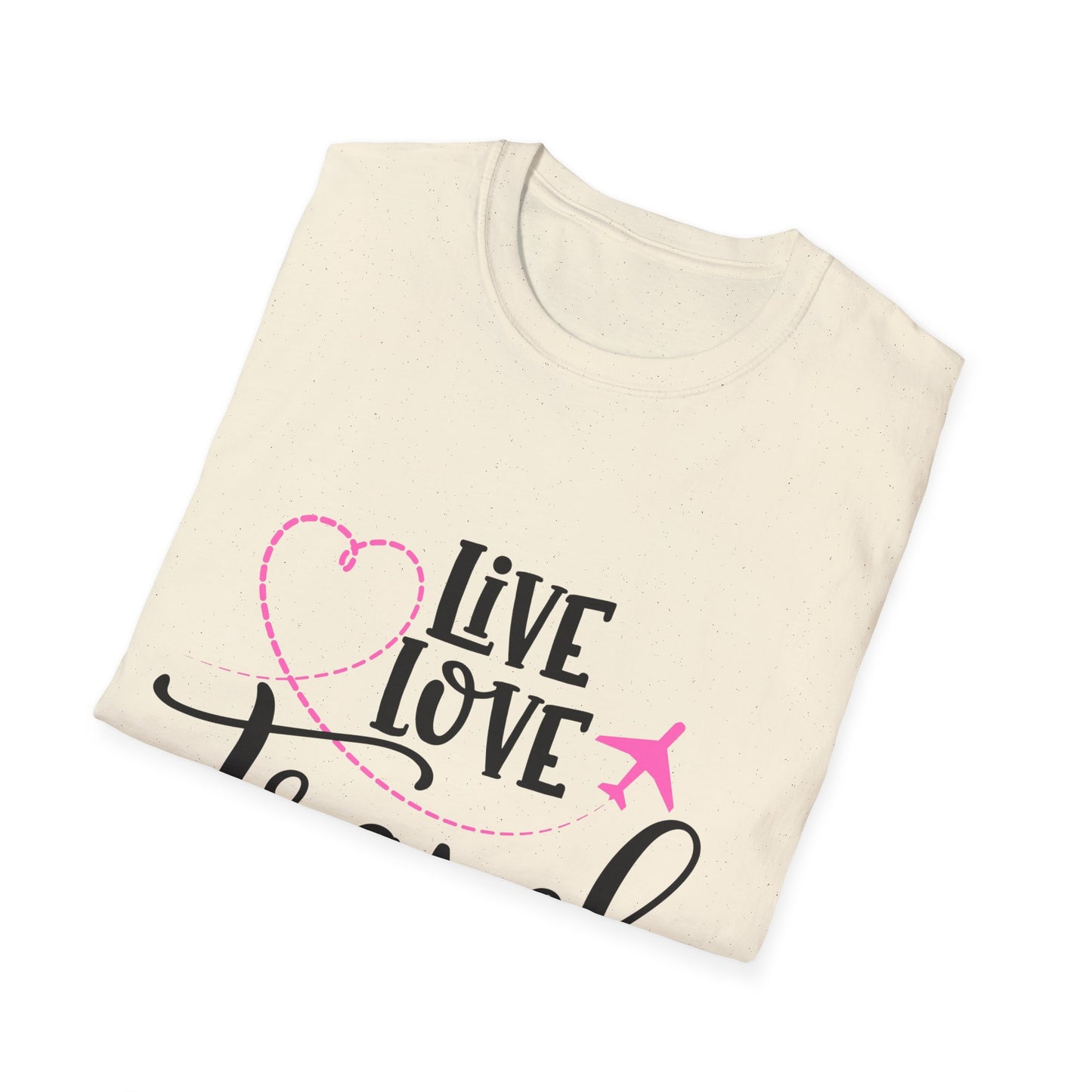 Embrace the Wanderlust: Live Love Travel Unisex Softstyle T-Shirt