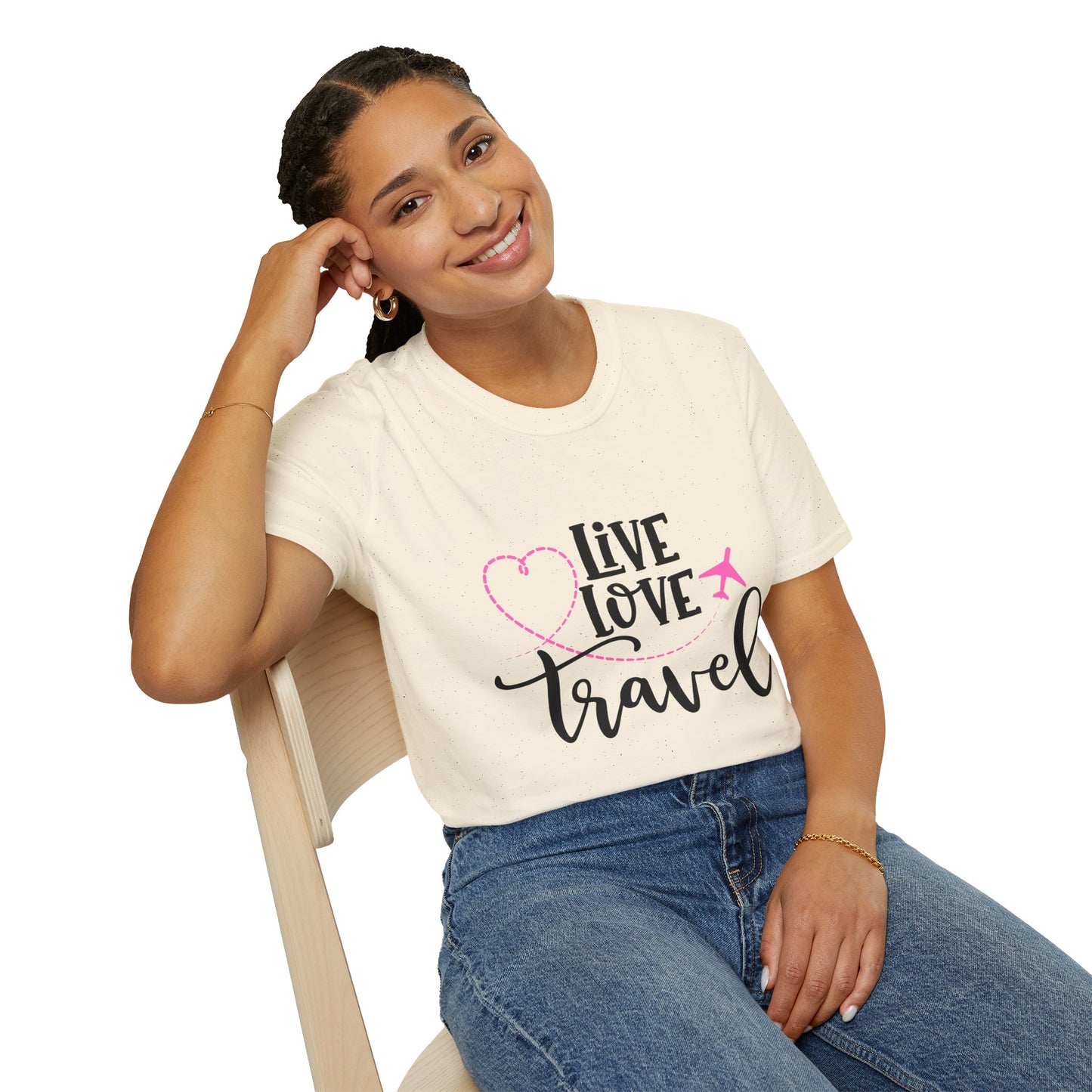Embrace the Wanderlust: Live Love Travel Unisex Softstyle T-Shirt