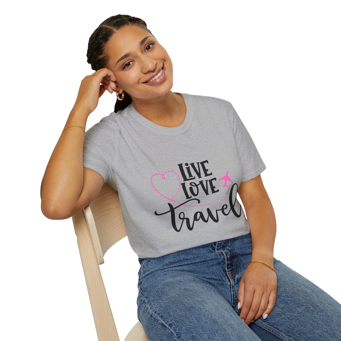 Embrace the Wanderlust: Live Love Travel Unisex Softstyle T-Shirt