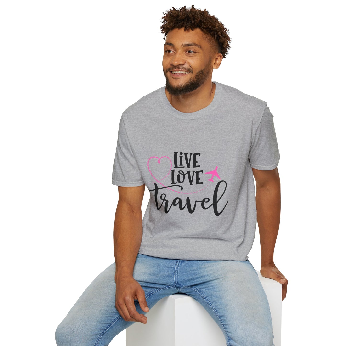 Embrace the Wanderlust: Live Love Travel Unisex Softstyle T-Shirt