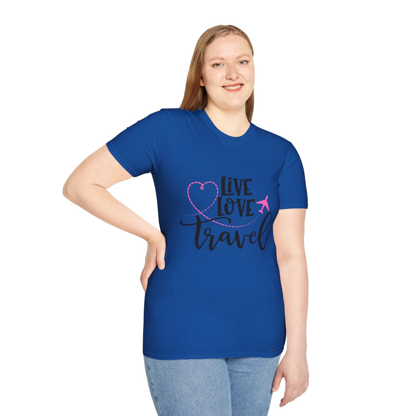 Embrace the Wanderlust: Live Love Travel Unisex Softstyle T-Shirt