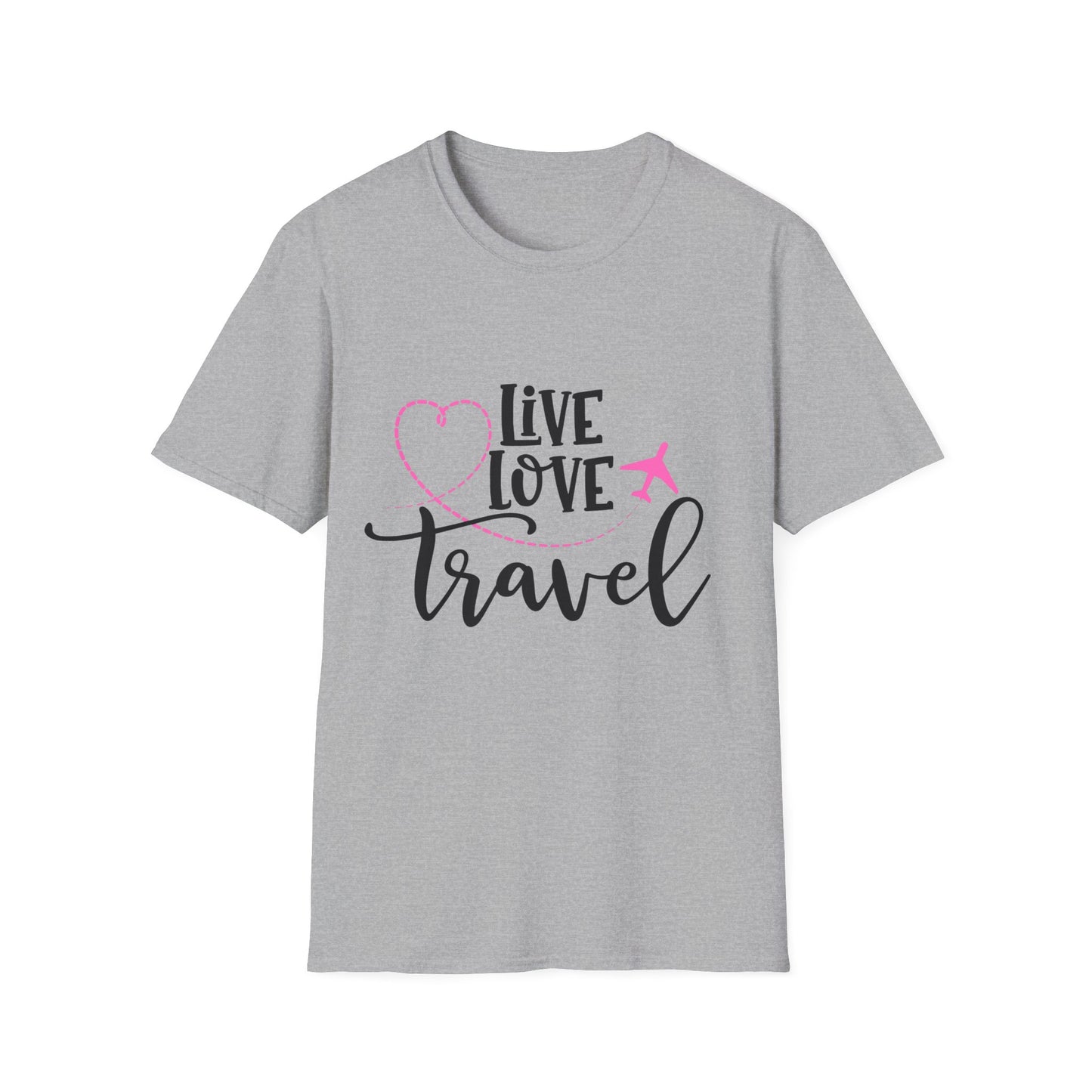 Embrace the Wanderlust: Live Love Travel Unisex Softstyle T-Shirt