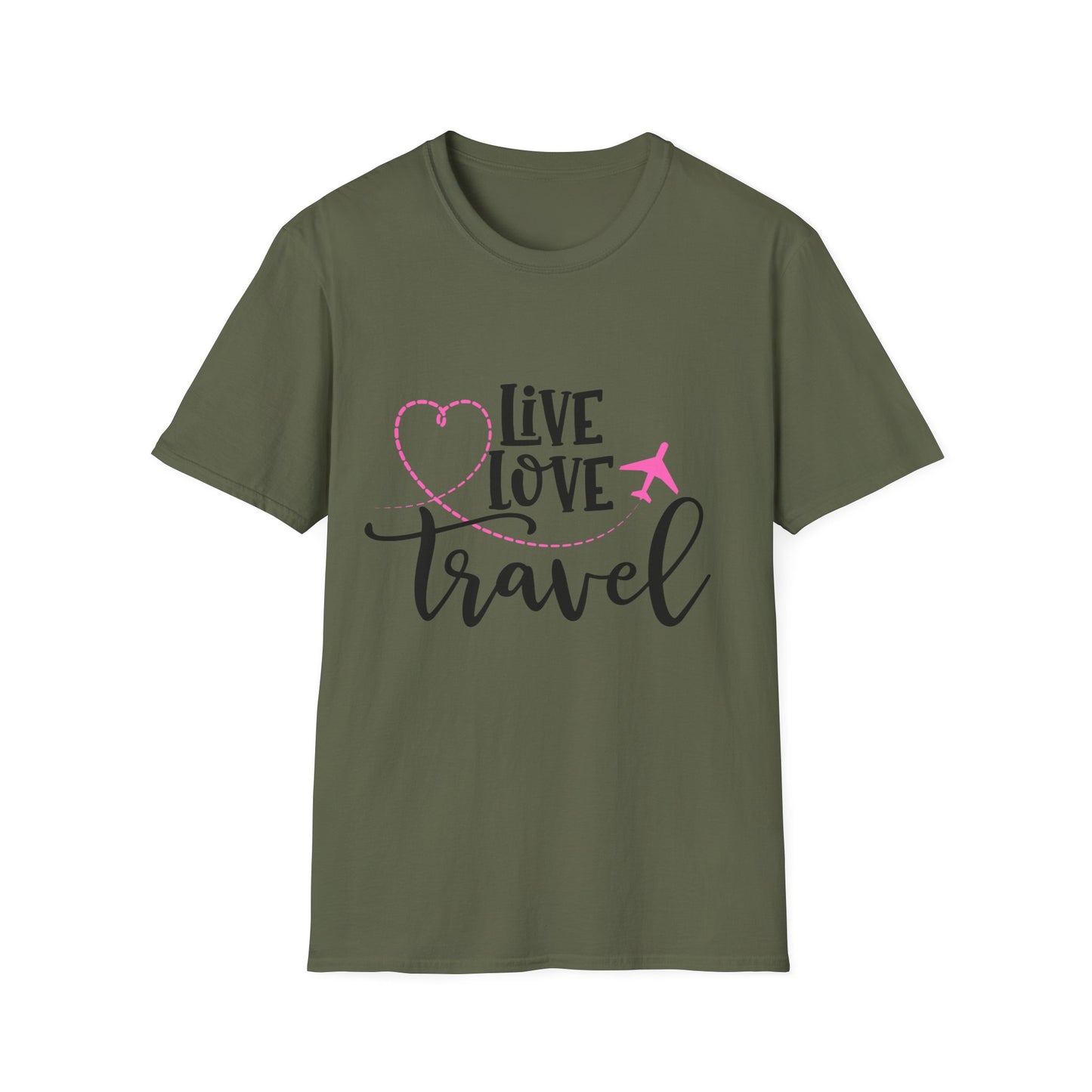 Embrace the Wanderlust: Live Love Travel Unisex Softstyle T-Shirt