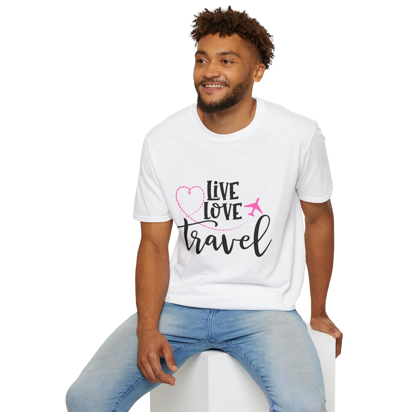 Embrace the Wanderlust: Live Love Travel Unisex Softstyle T-Shirt