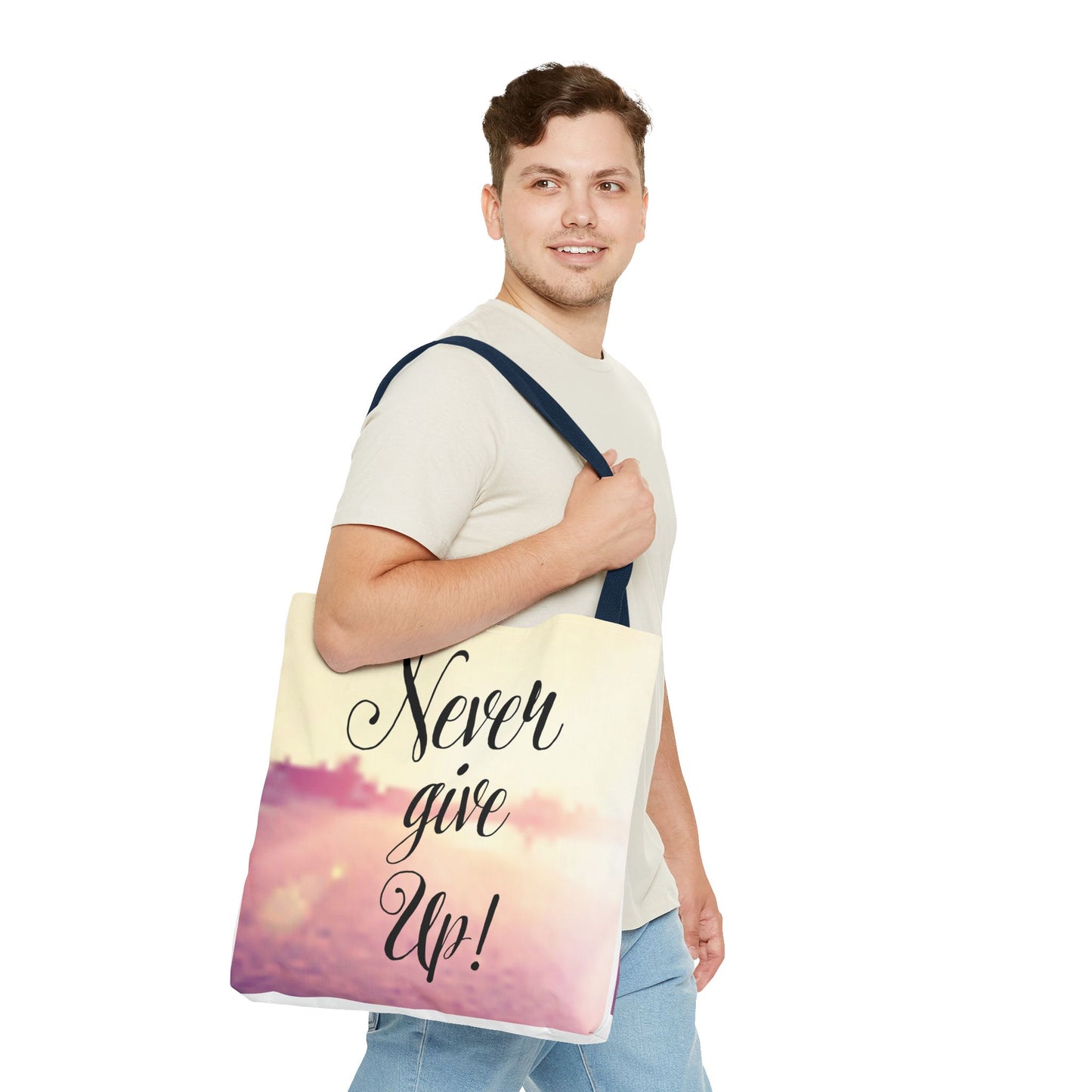 Inspirational Tote Bag - 'Never Give Up' & 'Always Believe in Yourself'