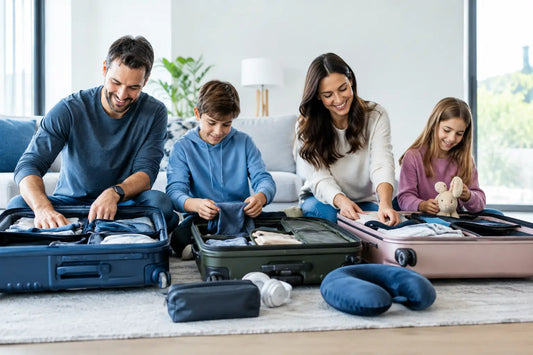 Family Carry On Packing Example for 4 Travelers