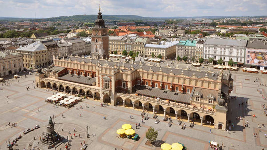 Sukiennice and Main Market Square in Krakow Poland
