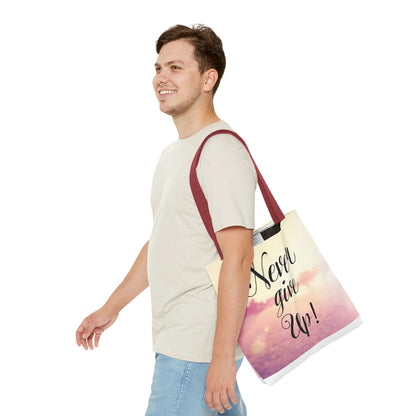Inspirational Tote Bag - 'Never Give Up' & 'Always Believe in Yourself'