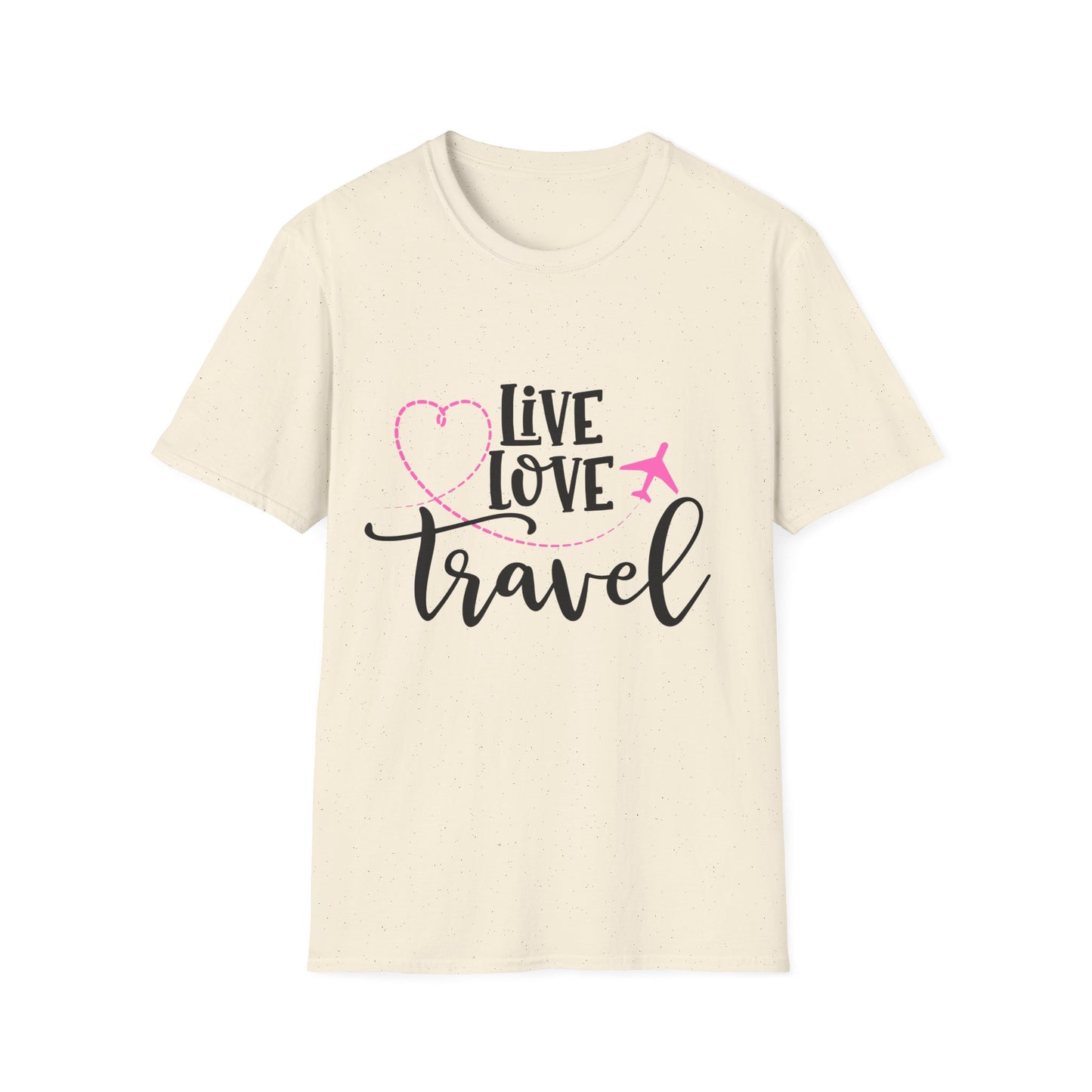 Embrace the Wanderlust: Live Love Travel Unisex Softstyle T-Shirt