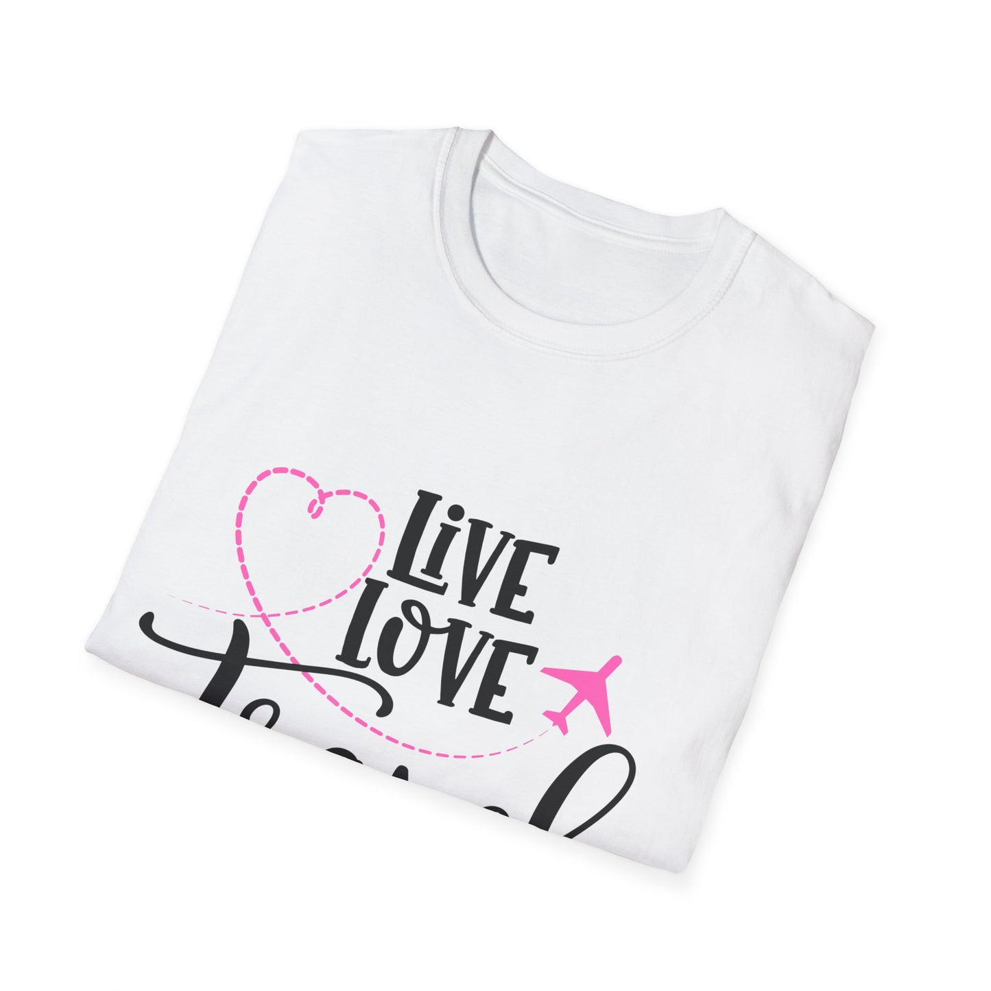 Embrace the Wanderlust: Live Love Travel Unisex Softstyle T-Shirt