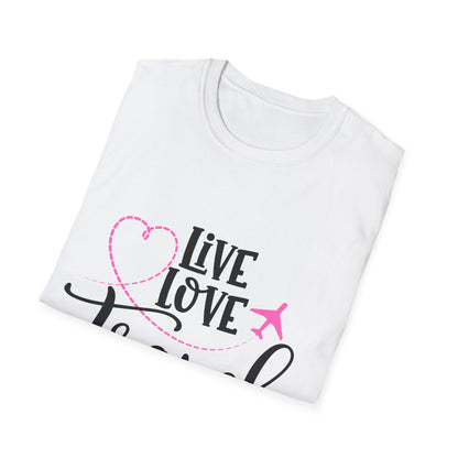 Embrace the Wanderlust: Live Love Travel Unisex Softstyle T-Shirt