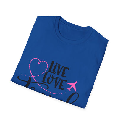Embrace the Wanderlust: Live Love Travel Unisex Softstyle T-Shirt