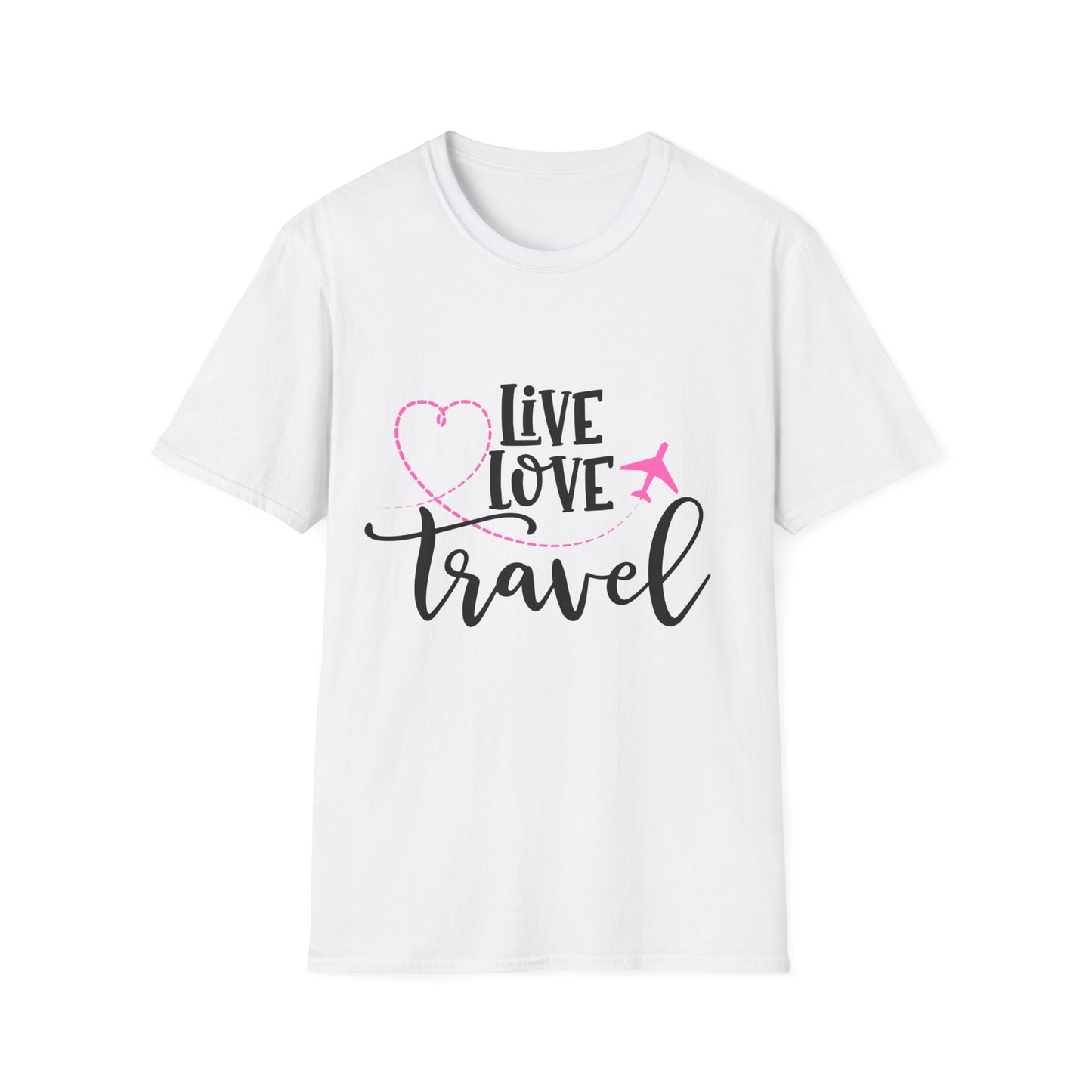 Embrace the Wanderlust: Live Love Travel Unisex Softstyle T-Shirt