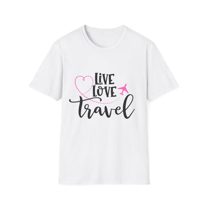 Embrace the Wanderlust: Live Love Travel Unisex Softstyle T-Shirt