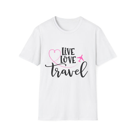 Embrace the Wanderlust: Live Love Travel Unisex Softstyle T-Shirt
