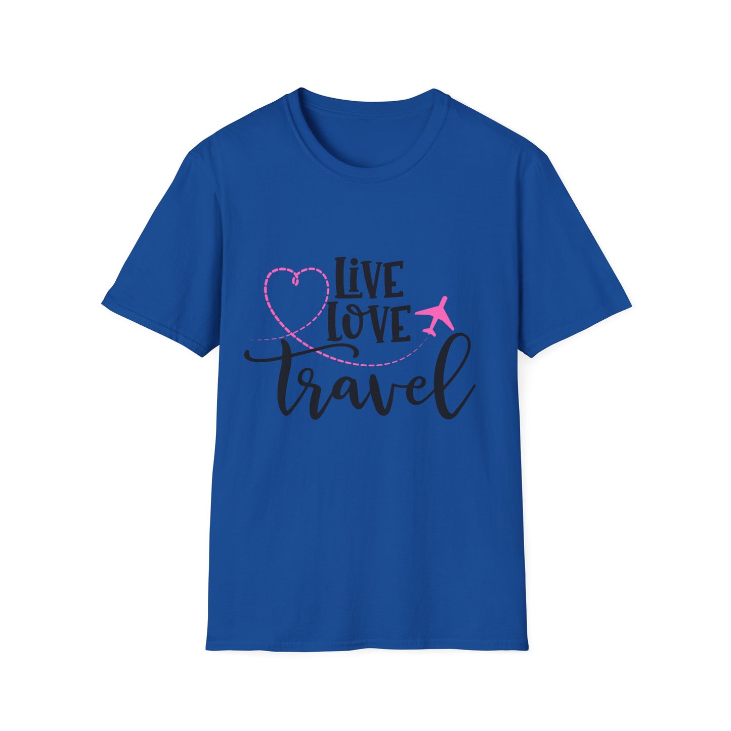 Embrace the Wanderlust: Live Love Travel Unisex Softstyle T-Shirt