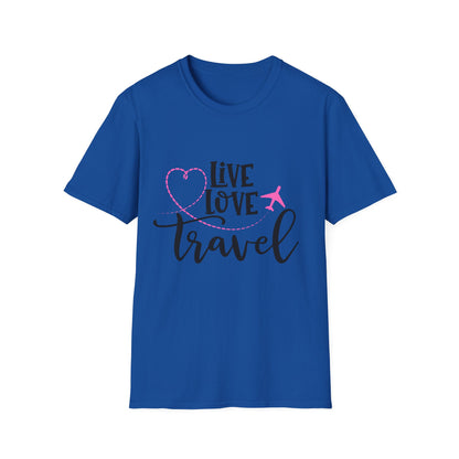 Embrace the Wanderlust: Live Love Travel Unisex Softstyle T-Shirt