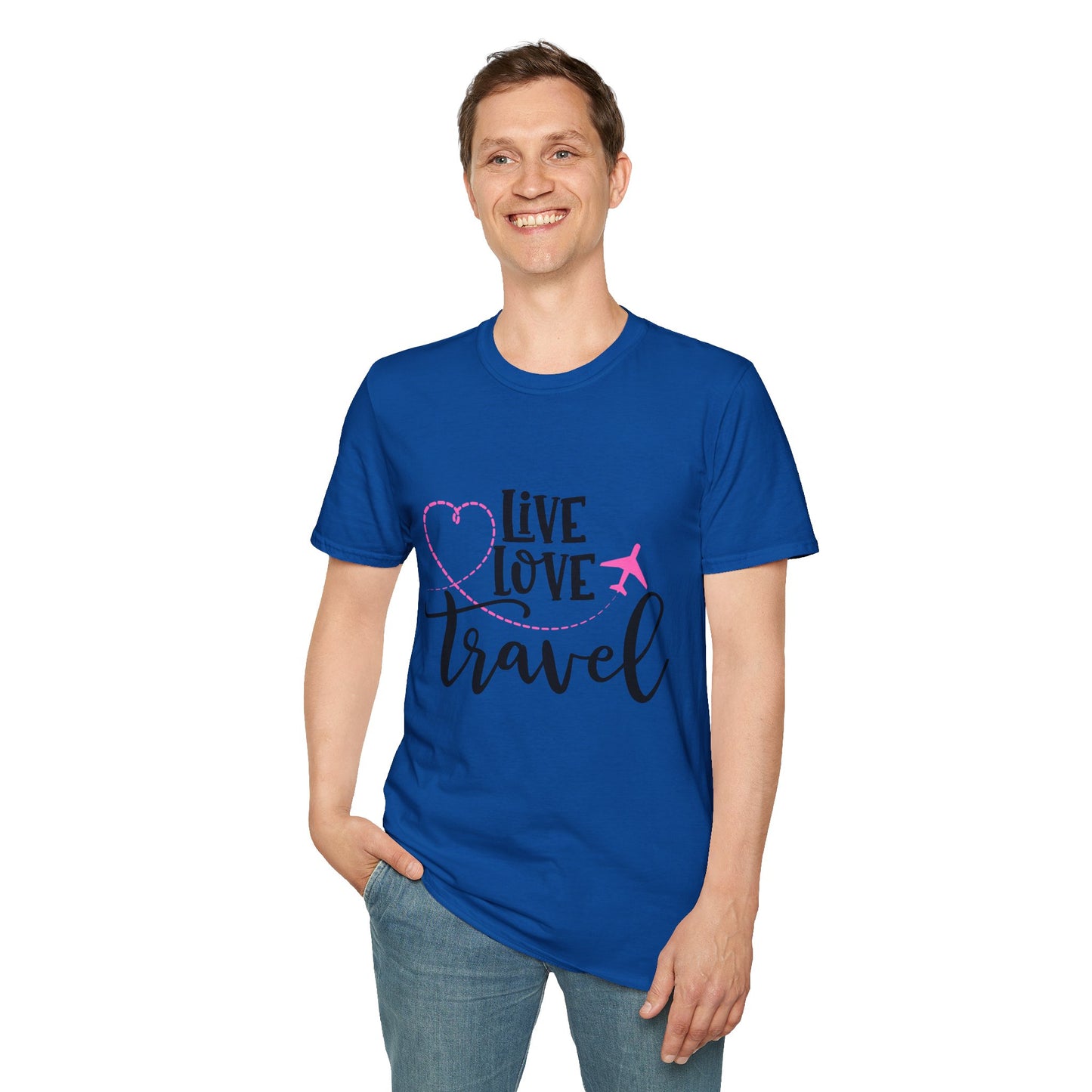 Embrace the Wanderlust: Live Love Travel Unisex Softstyle T-Shirt