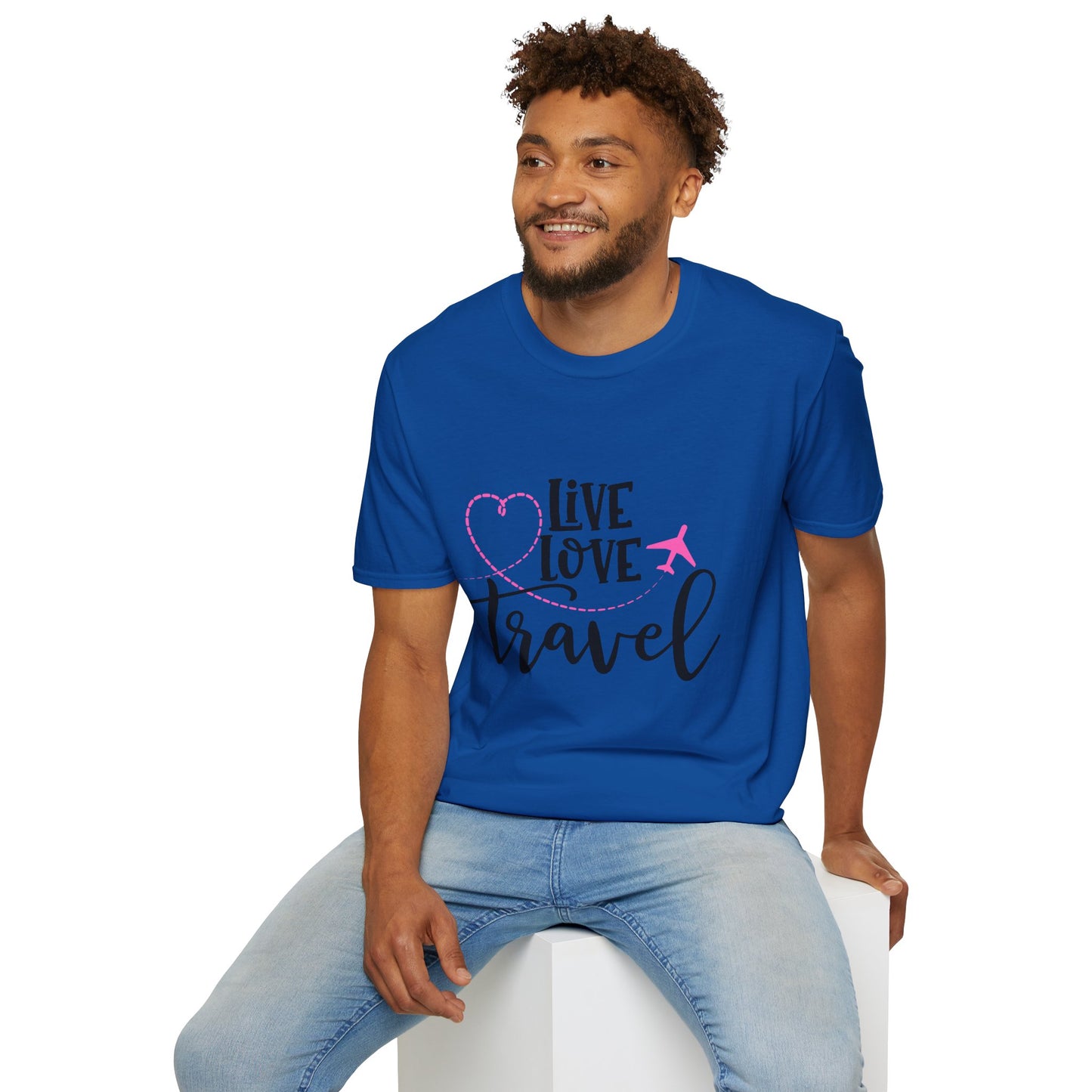 Embrace the Wanderlust: Live Love Travel Unisex Softstyle T-Shirt