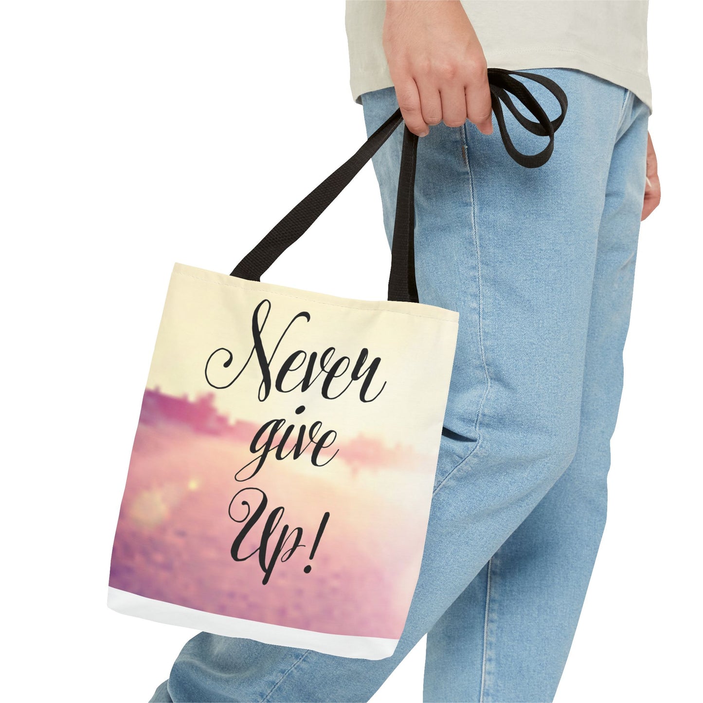 Inspirational Tote Bag - 'Never Give Up' & 'Always Believe in Yourself'