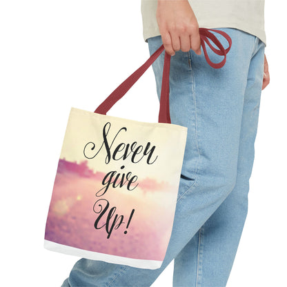Inspirational Tote Bag - 'Never Give Up' & 'Always Believe in Yourself'